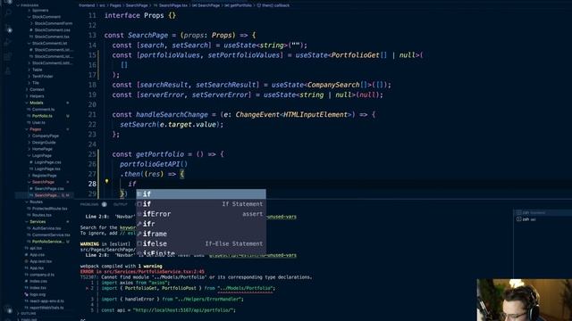 69. React + ASP.NET Core - 41. Portfolio Persisted