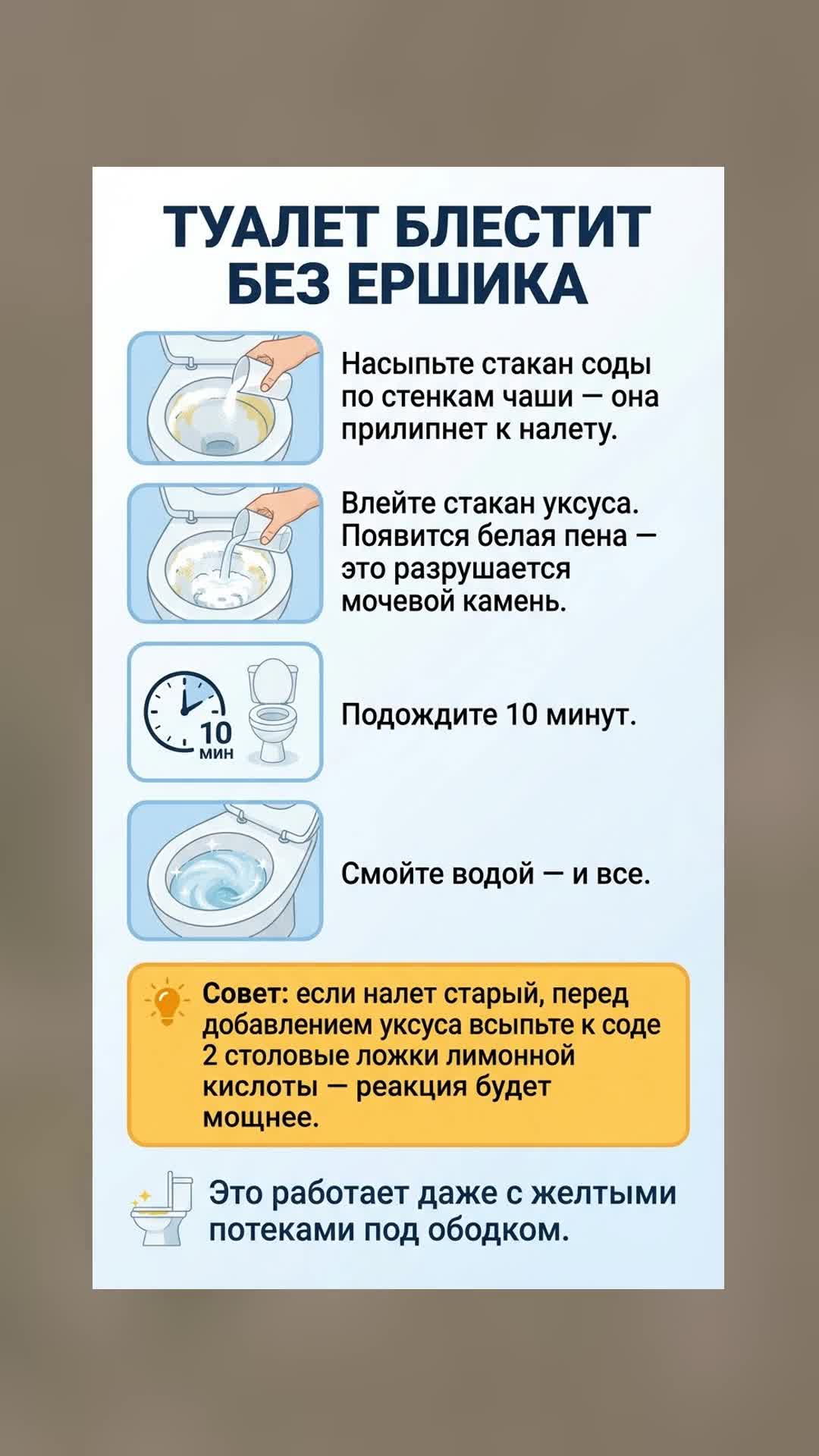 Как очистить туалет без лишних усилий