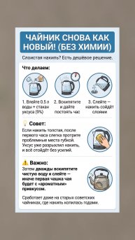 Как избавить чайник от накипи за пару минут