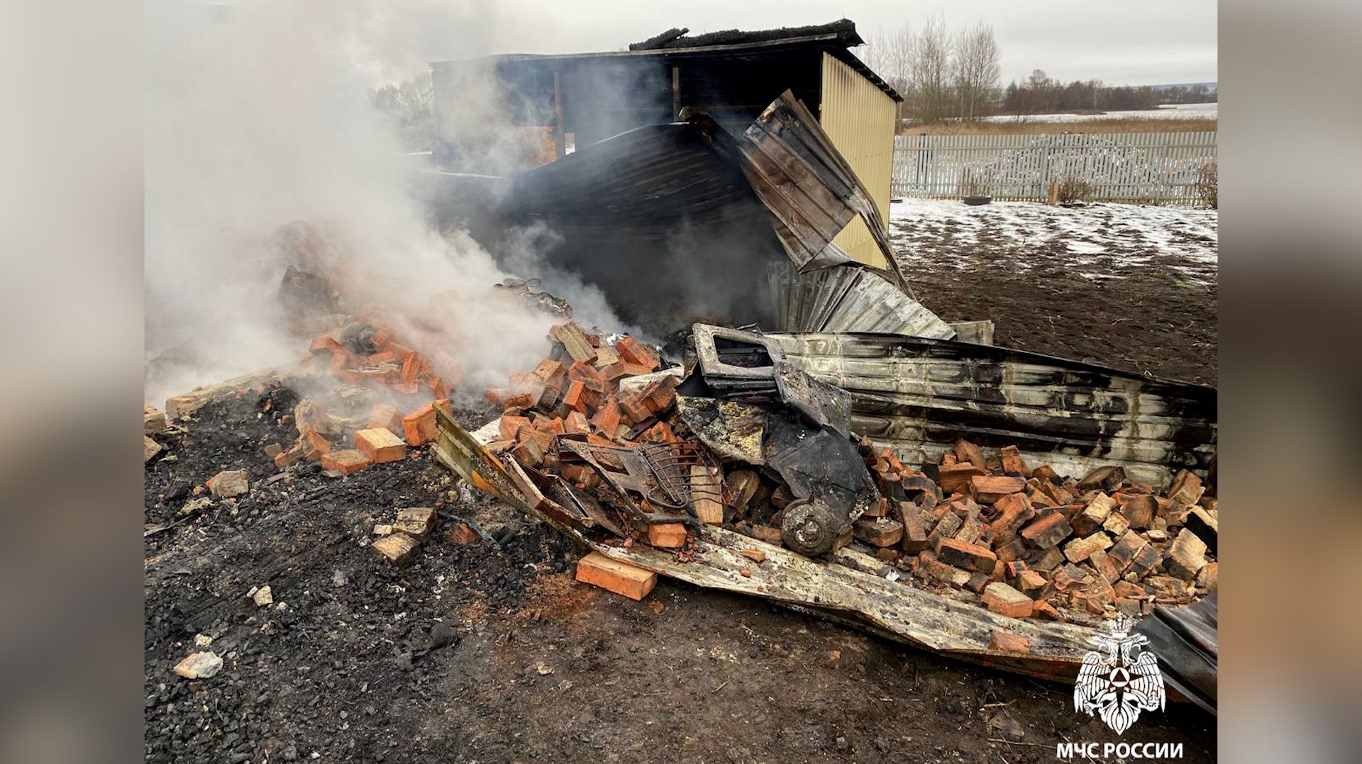 Пожар в селе Темяшево