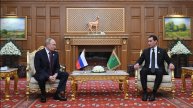 Владимир Путин с Президентом Туркменистана Сердаром Бердымухамедовым, Ашхабад, 12 декабря 2025 года
