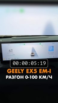 Разгон GEELY EX5 E-MI от 1 до 100😎 #waph #petrolheads