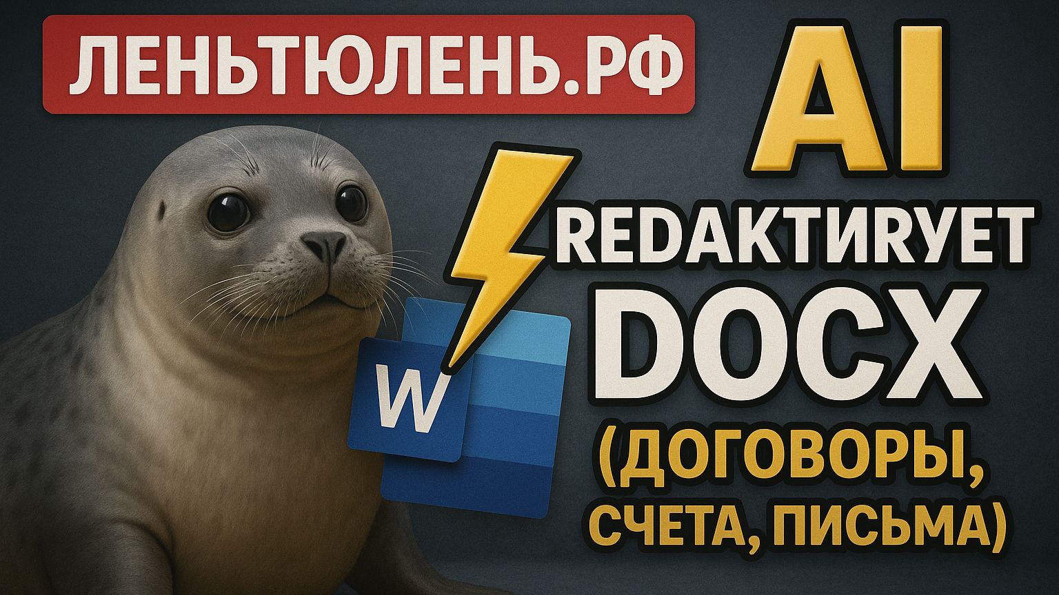 ЛеньТюлень.РФ: AI редактирует DOCX за секунды (договоры, счета, письма)
