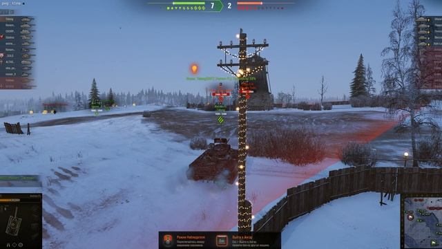 Мир танков. Полигон. Малиновка (новогодняя). Взял 2 фрага. Победа.