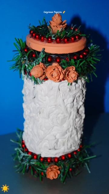 #обзор #моётворчество #новогодняя #баночка #шкатулка #красивая #нарядная