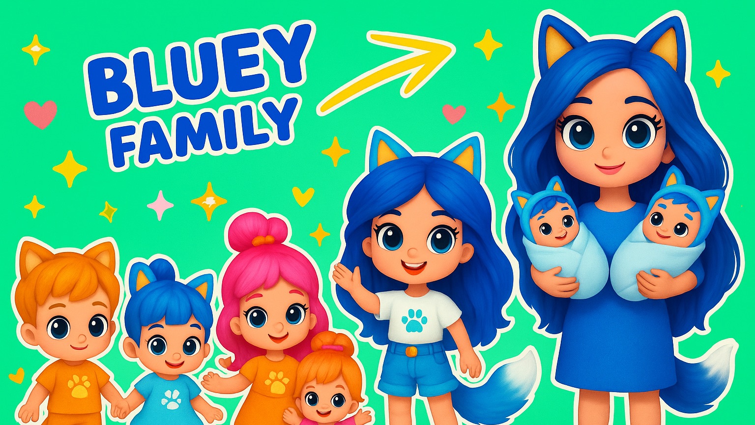 Взросление Блюи и Бинго! Новая младшая сестрёнка Коко! Поделки для кукол ЛОЛ ОМГ!