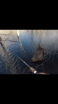 Вертикальный выход из воды за блесной!