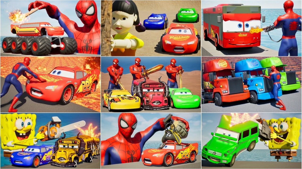 МУЛЬТИК ДЛЯ ДЕТЕЙ | МОЛНИЯ МАКВИН И ЧЕЛОВЕК ПАУК ПРИКЛЮЧЕНИЯ | ГОНОЧНАЯ ТРАССА С ПРЕПЯТСТВИЯМИ