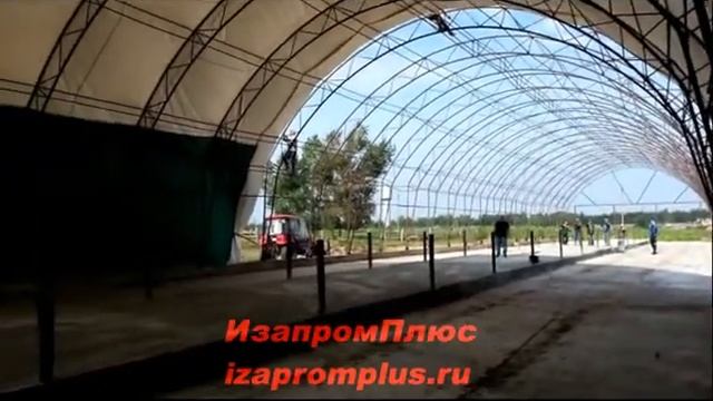 Монтаж тентовых ангаров, замена тента ангара