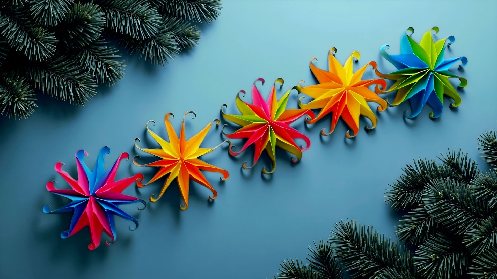 Как Сделать Новогоднюю Гирлянду из цветной Бумаги