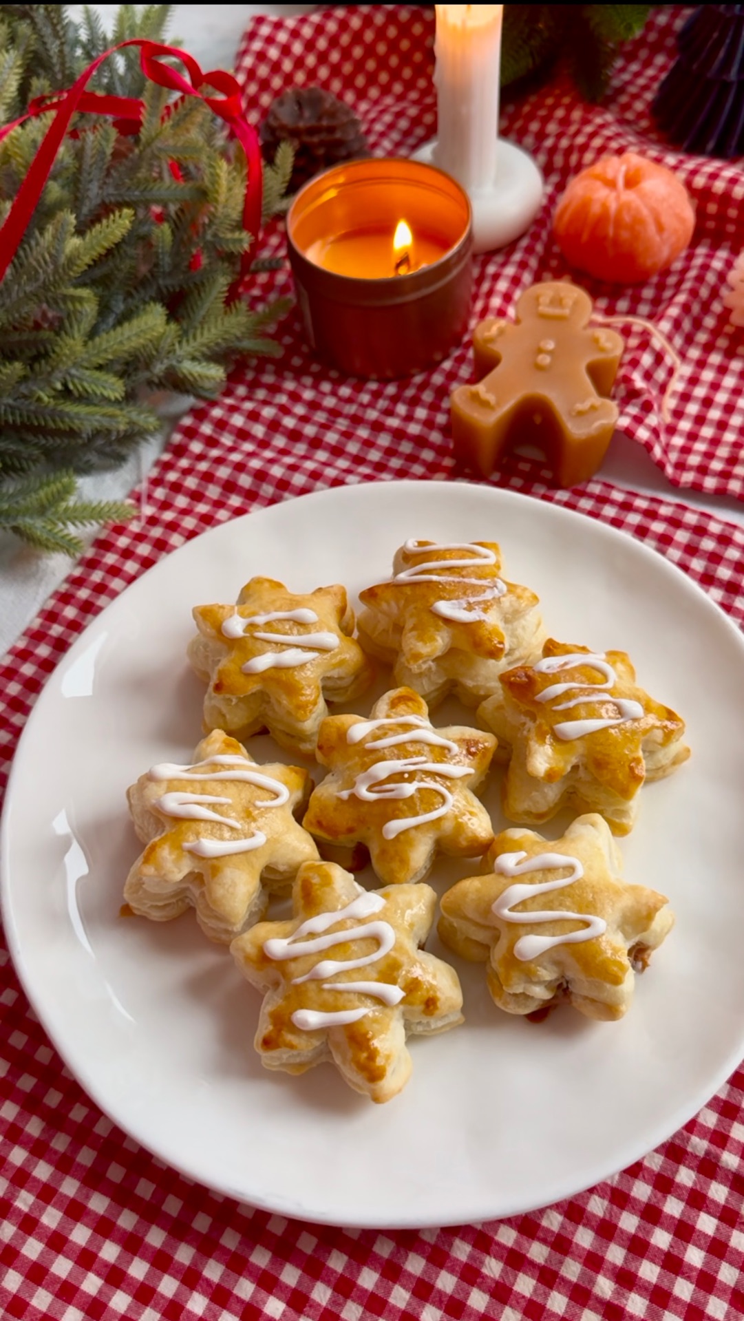 снежинки из слоёного теста ❄️🍬