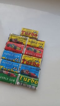 Жвачка турбо с вкладышами машинками ретро