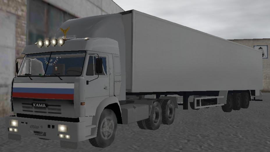 Еду на камазе из Дальнобойщиков в Мораши.
В Мотор Депот.
Новый трейлер(прицеп).