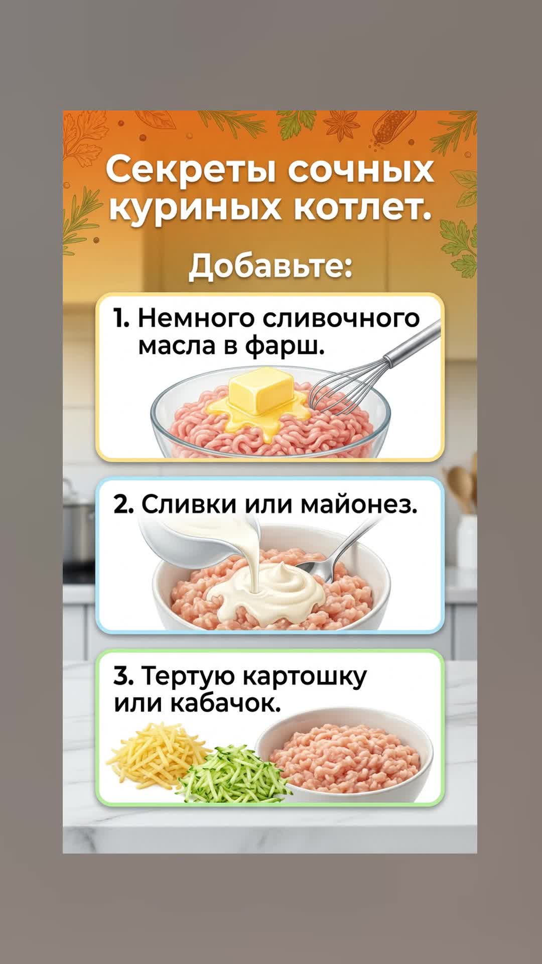 Секреты сочных куриных котлет. Добавьте это!