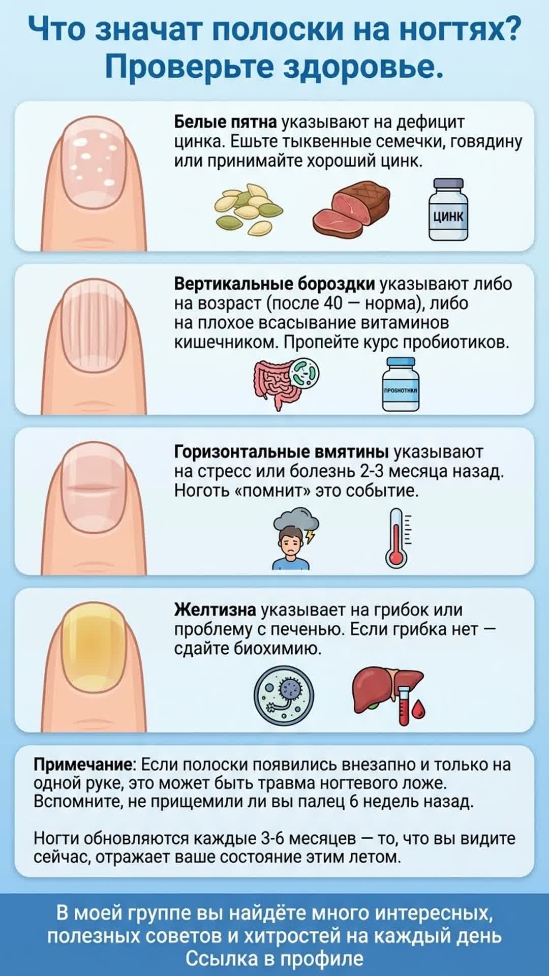 Что означают полоски на ногтях?
