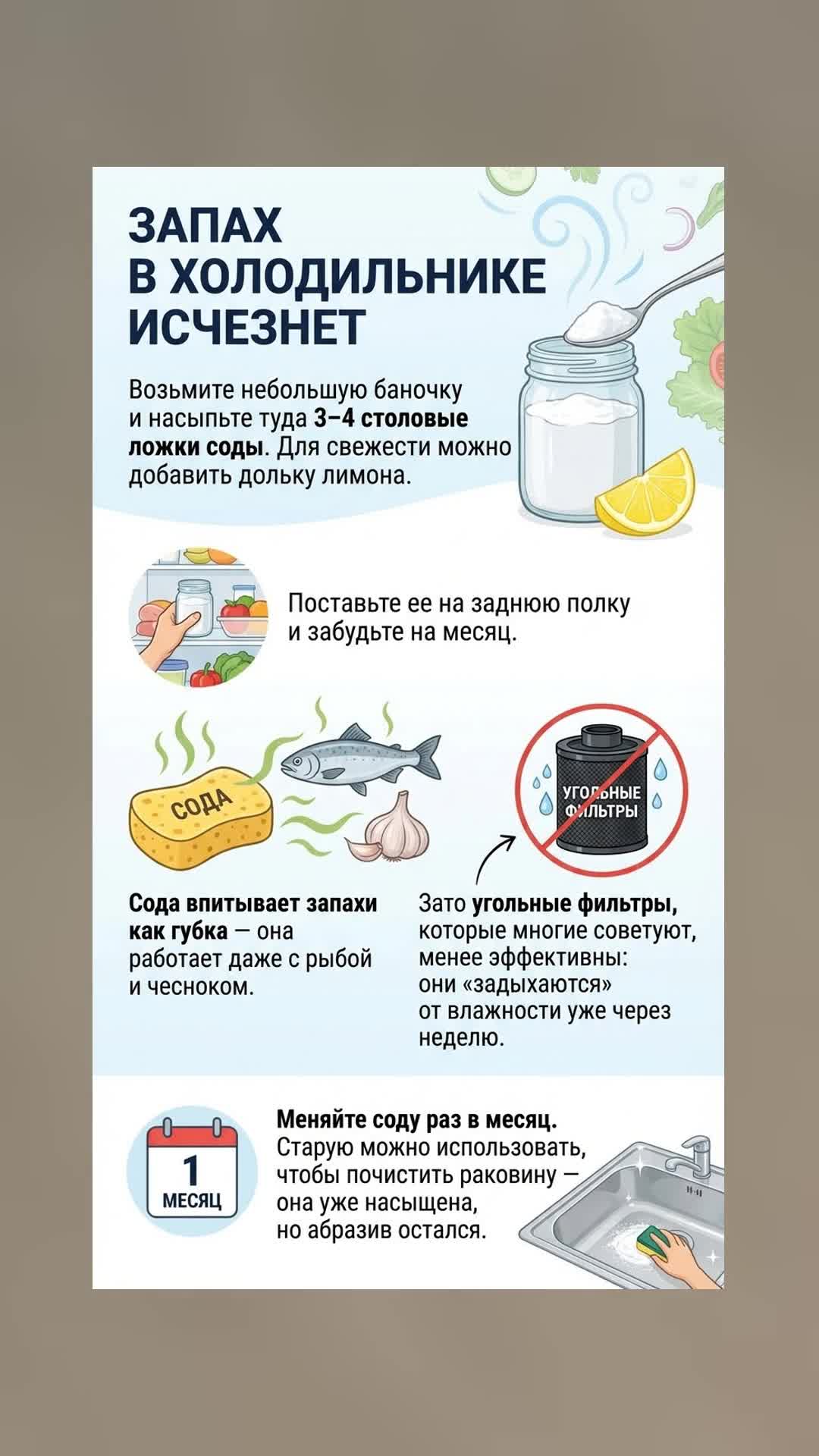 Как избавиться от запаха в холодильнике