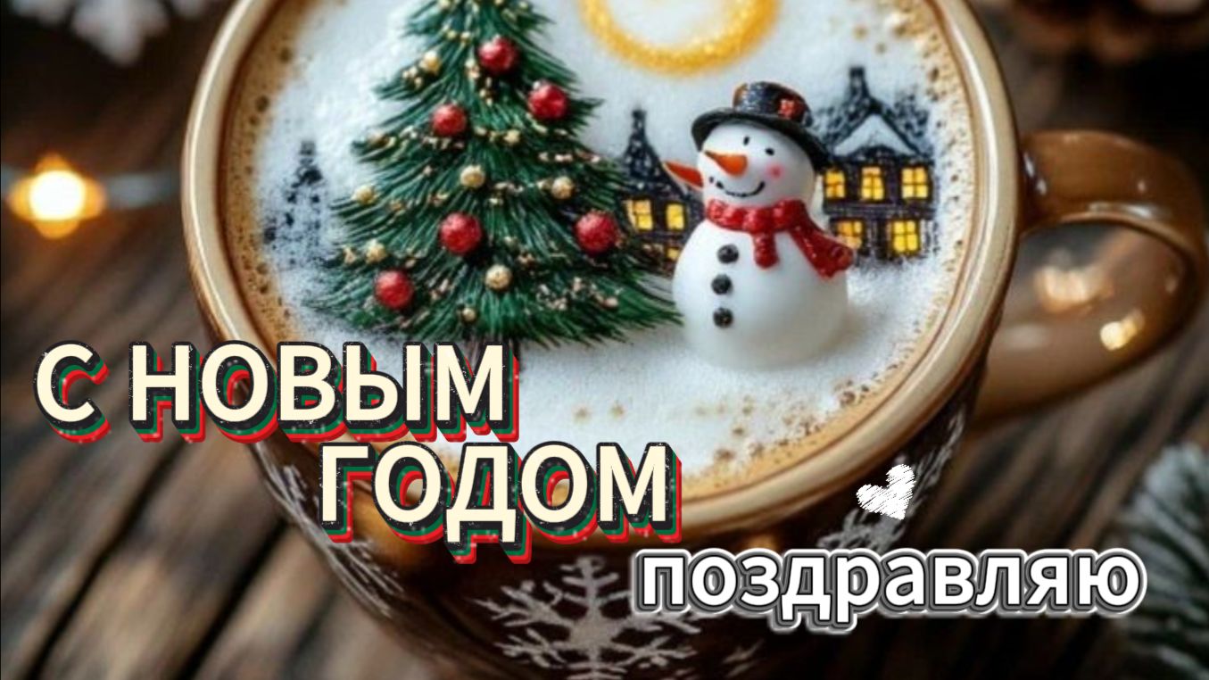 поздравление на новый год — тёплое видео с огоньками и музыкой для родных и друзей