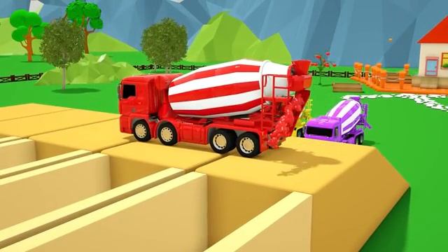 Колеса автобуса раскрашивают арбузами, мандарином и помидорами, школьные машинки, детские стишки