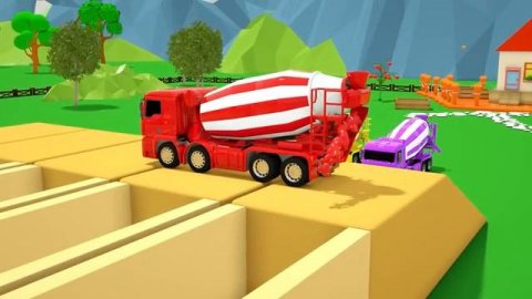 Колеса автобуса раскрашивают арбузами, мандарином и помидорами, школьные машинки, детские стишки