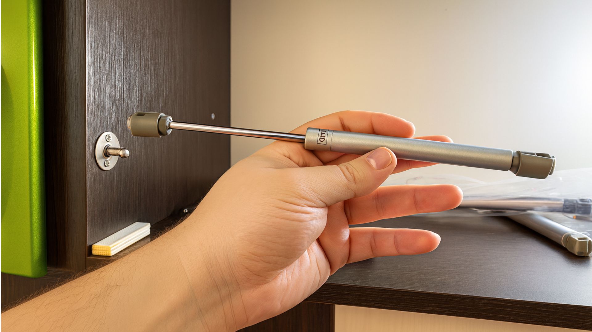 Как установить мебельный ГАЗЛИФТ на дверцу шкафа/кухни своими руками за 5 минут!