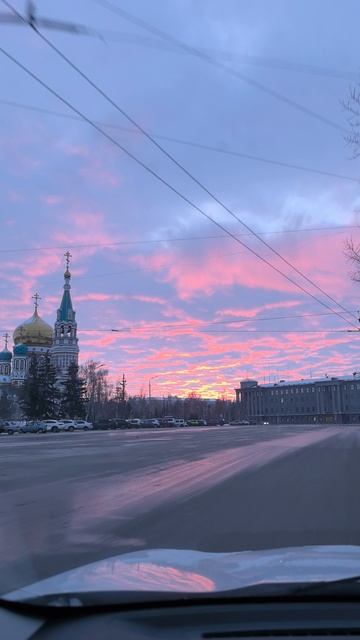 Восход в Омске на соборной площади