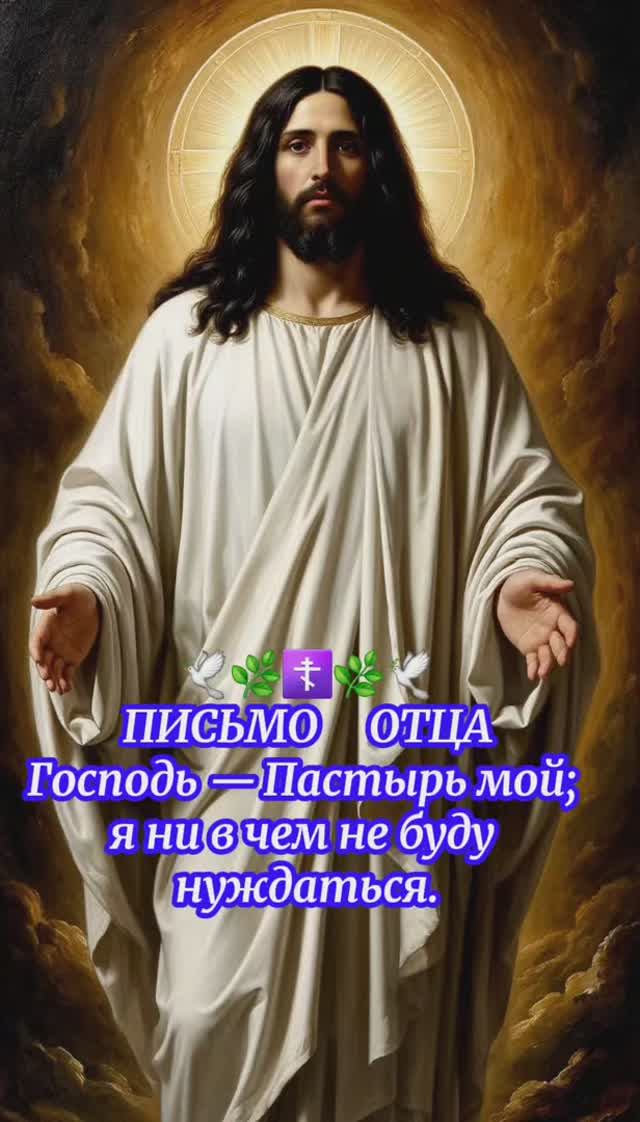 🕊🌿☦️🌿🕊 ПИСЬМО     ОТЦА Господь — Пастырь мой; я ни в чем не буду нуждаться.
