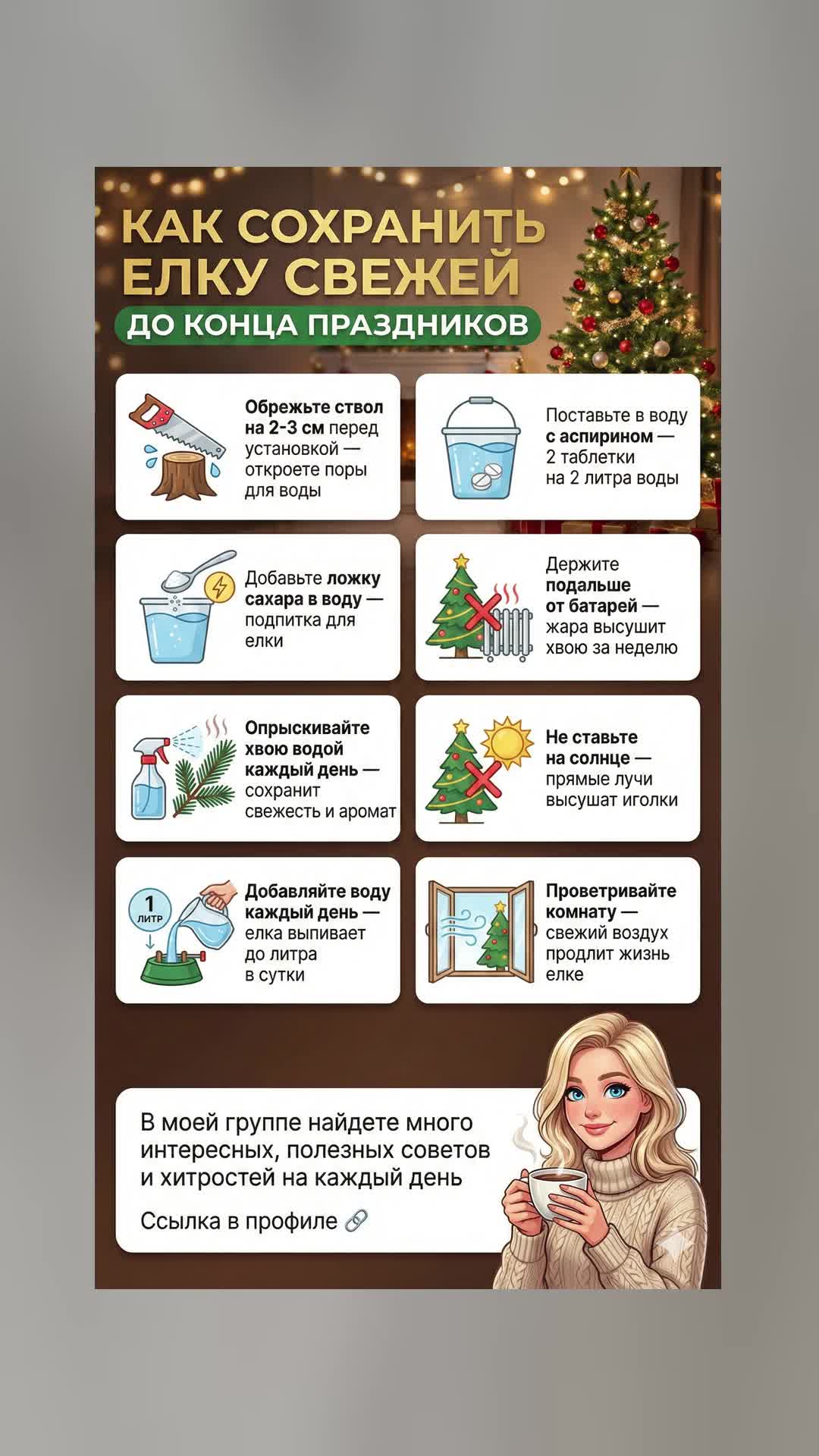 Как сохранить свежесть елки до конца праздников