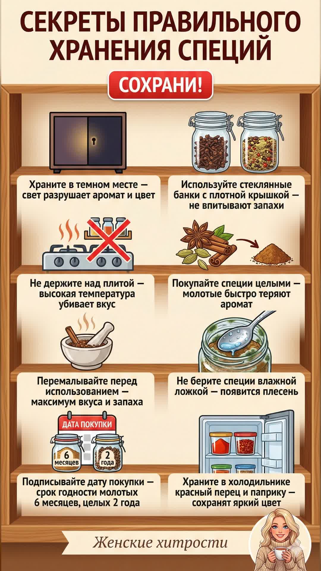 Как сохранить специи свежими и ароматными