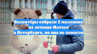 Волонтёры собрали 2 миллиона на лечение Матвея в Петербурге, но оно не помогло