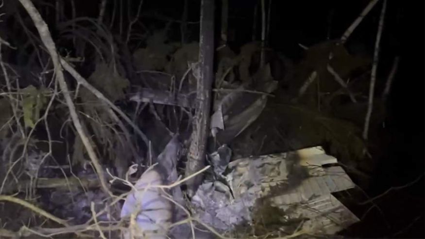 СК показал кадры с места крушения легкомоторного самолета в Подмосковье