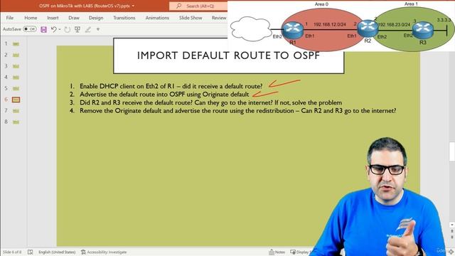019. Advertise a default route in the OSPF [RU]