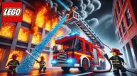 Пожар на 2–м этаже - как отреагирует пожарная машина LEGO