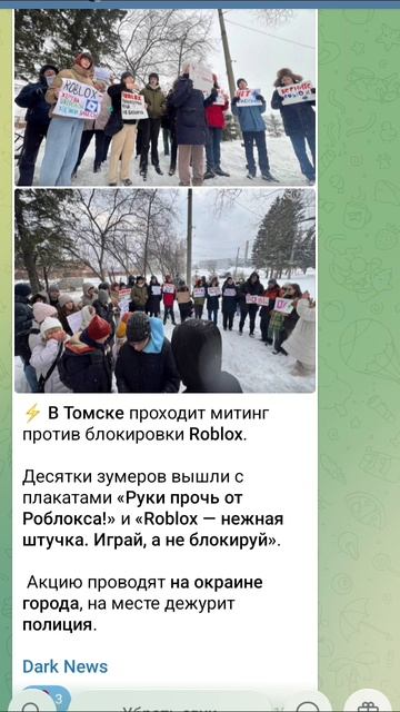 томск против блокировки роблокс? информация из ТГ