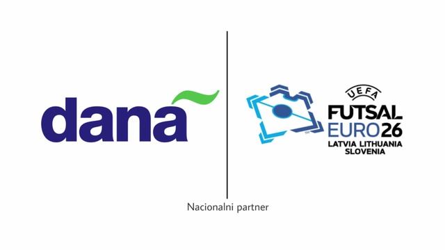 Dana - nacionalni partner UEFA Futsal Euro 26 v Latviji, Litvi in Sloveniji