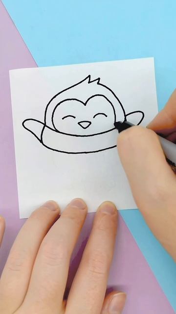 Рисуем пингвина поэтапно