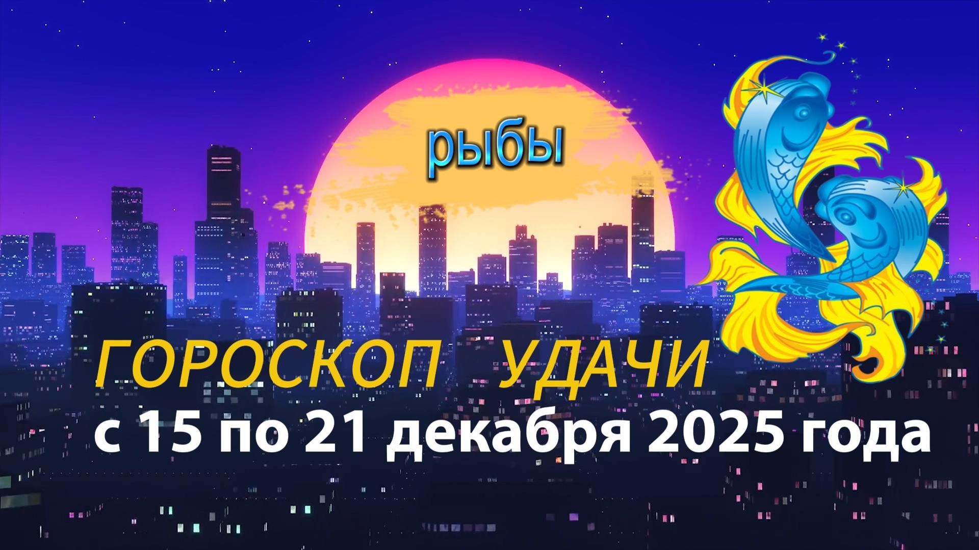 Гороскоп удачи с 15 по 21 декабря 2025 года. Рыбы