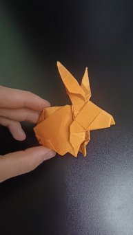 Зайчик из бумаги (Оригами зайчик)