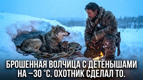 Волчицу с малышами обрекли на смерть в лютый мороз — один человек изменил всё