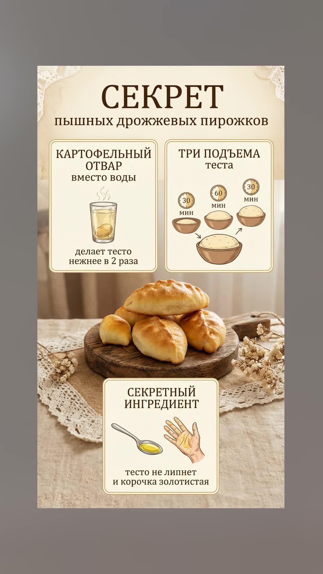 СЕКРЕТ пышных дрожжевых пирожков
