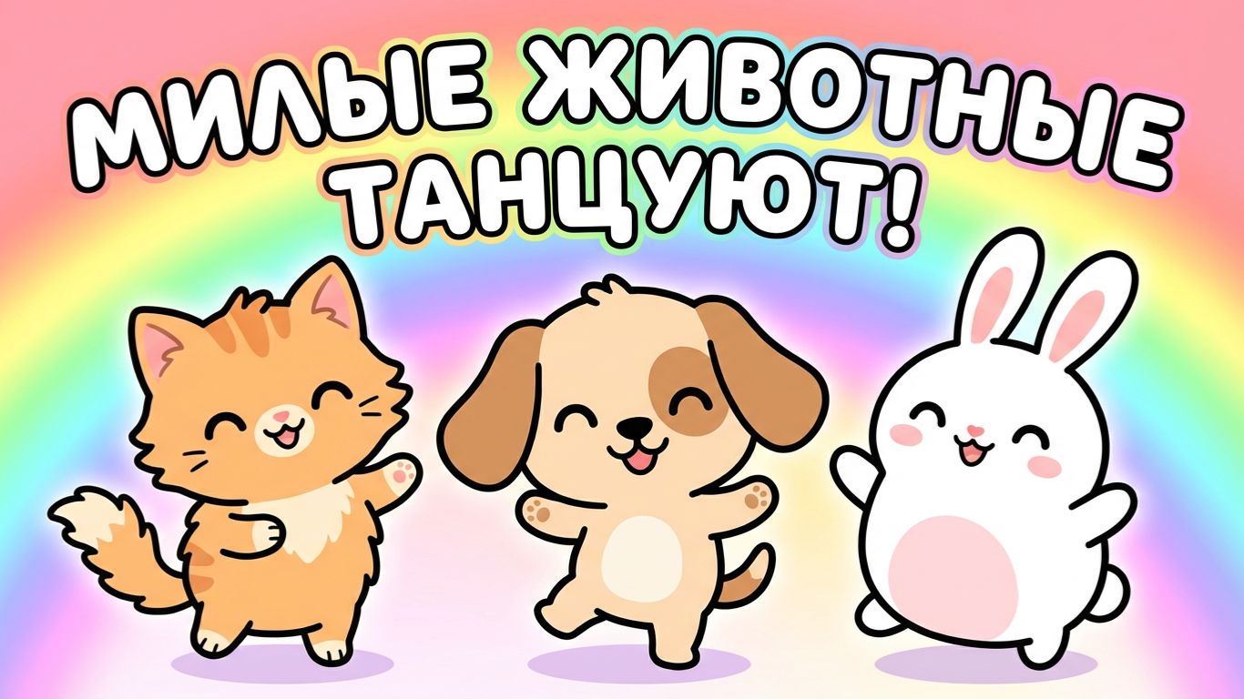 Милые животные танцуют! Весёлая песенка для детей