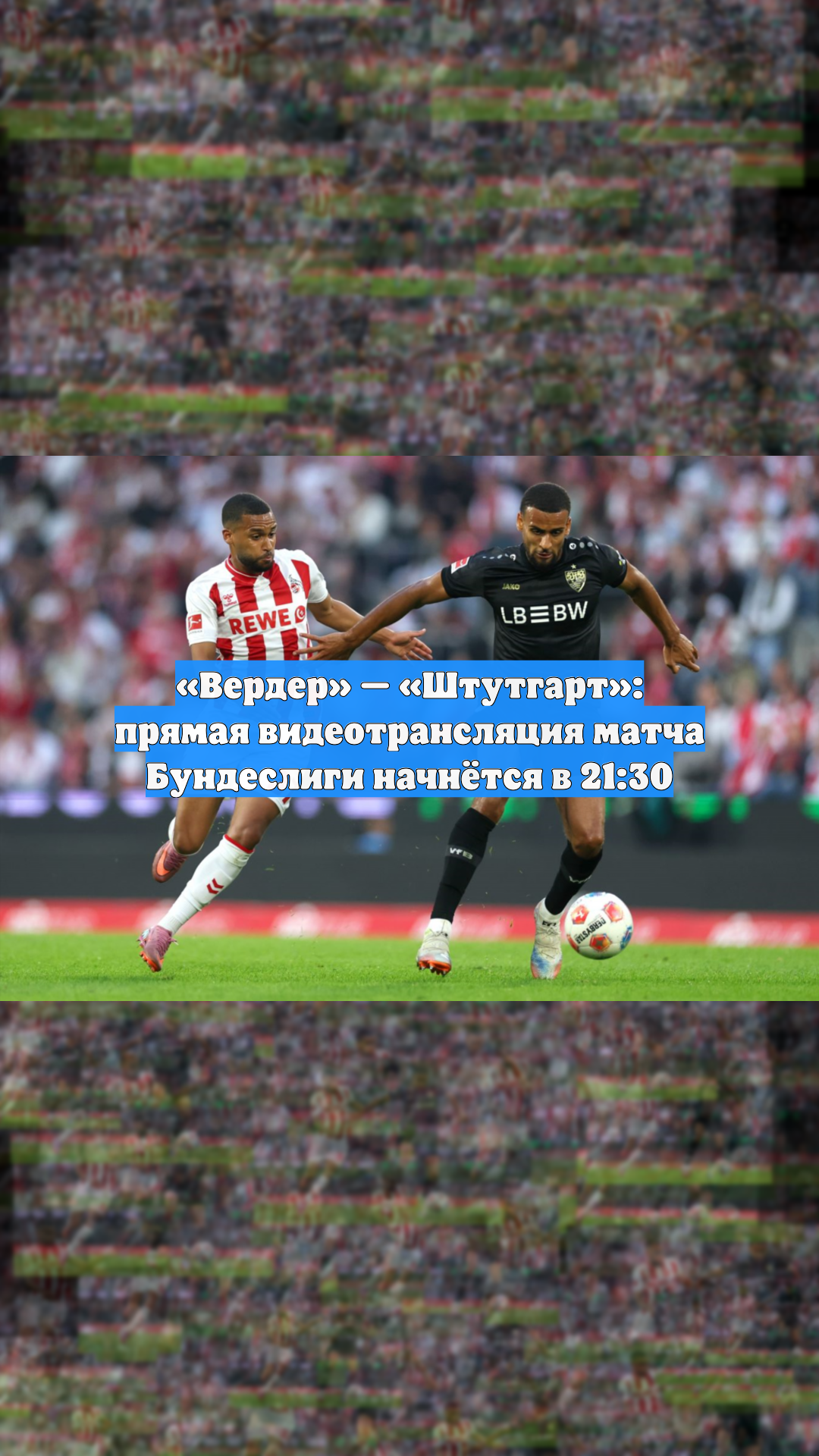 «Вердер» — «Штутгарт»: прямая видеотрансляция матча Бундеслиги начнётся в 21:30