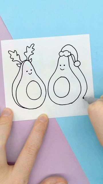 Рисуем новогоднюю открытку «Авокадо»