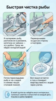Как быстро очистить рыбу от чешуи