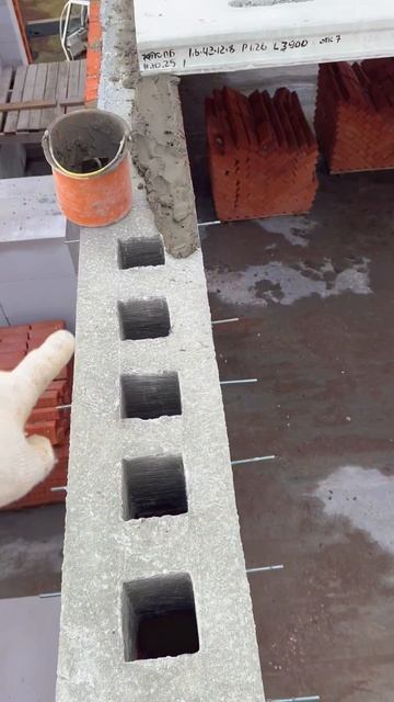 Как заливается армопояс по вентиляционным каналам.