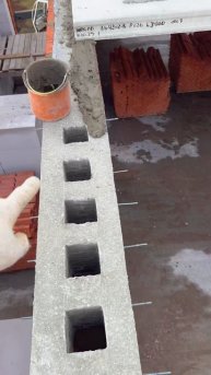 Как заливается армопояс по вентиляционным каналам.