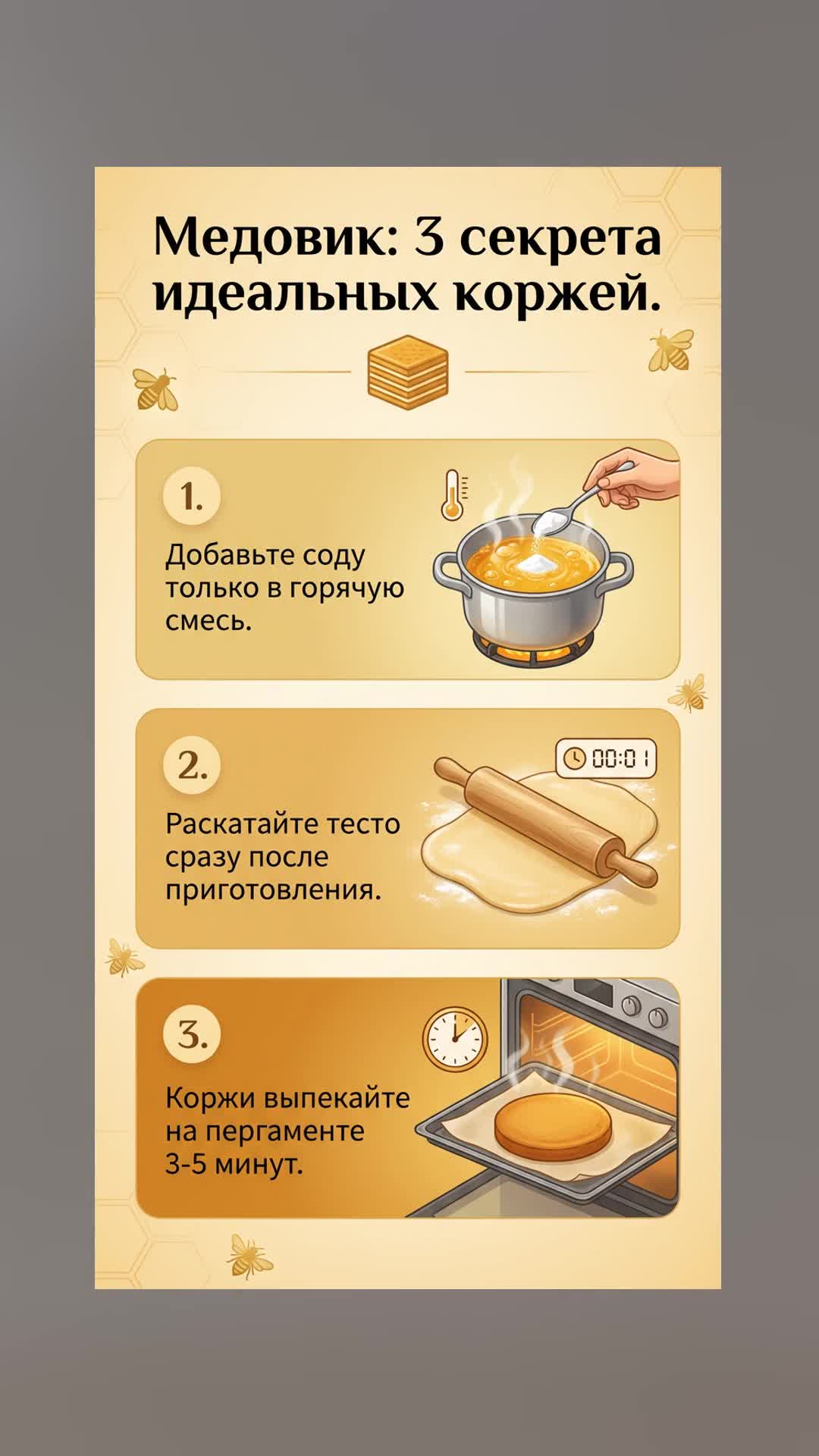 Медовик: 3 секрета идеальных коржей