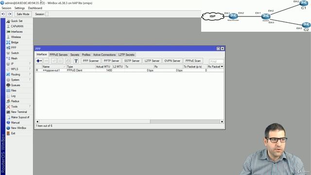 032. Configuring the switch PPPoE client on C1 and PPPoE client on C2 [RU]
