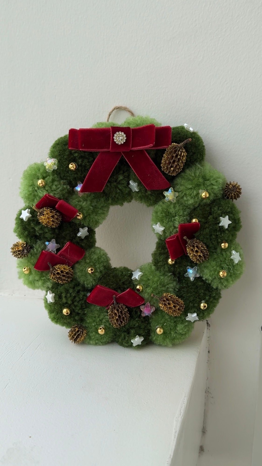 мастер-класс по изготовлению венка из пушистой пряжи🌲🌲🌲