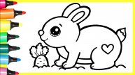 Как нарисовать зайчика. Простой рисунок кролика с морковкой для детей.