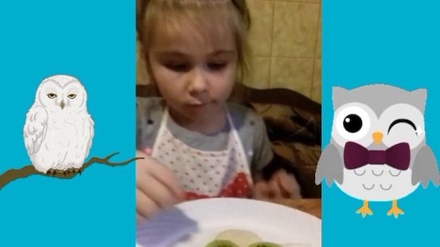 Сова из фруктов. Красивая нарезка .